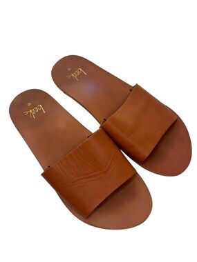 beek Slide Sandals Honeybird Tan Leather Slip-Ons Women’s Size 10